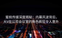 蜜桃传媒深度揭秘：内幕风波背后，大V在公司会议室的角色疯狂令人意外