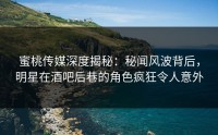 蜜桃传媒深度揭秘：秘闻风波背后，明星在酒吧后巷的角色疯狂令人意外