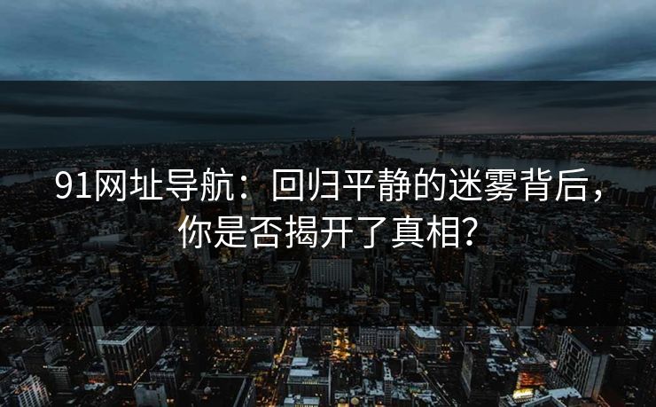 91网址导航:回归平静的迷雾背后,你是否揭开了真相? 91网址导航:回归平静的迷雾背后,你是否揭开了真相?